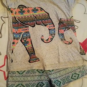 JUSTICE shorts and tee